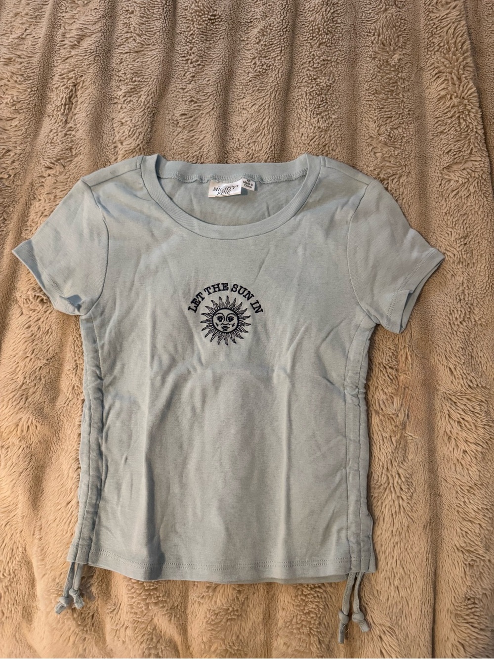 Mudd Light Blue Short Sleeve Tee with Sun Graphic